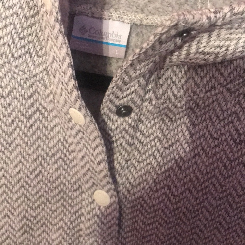 Columbia Pullover, Herringbone Pattern, Size L - image 5